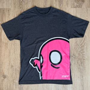 Shocka Graphic T-Shirt Pink Character Print Charcoal Gray Size M Streetwear
